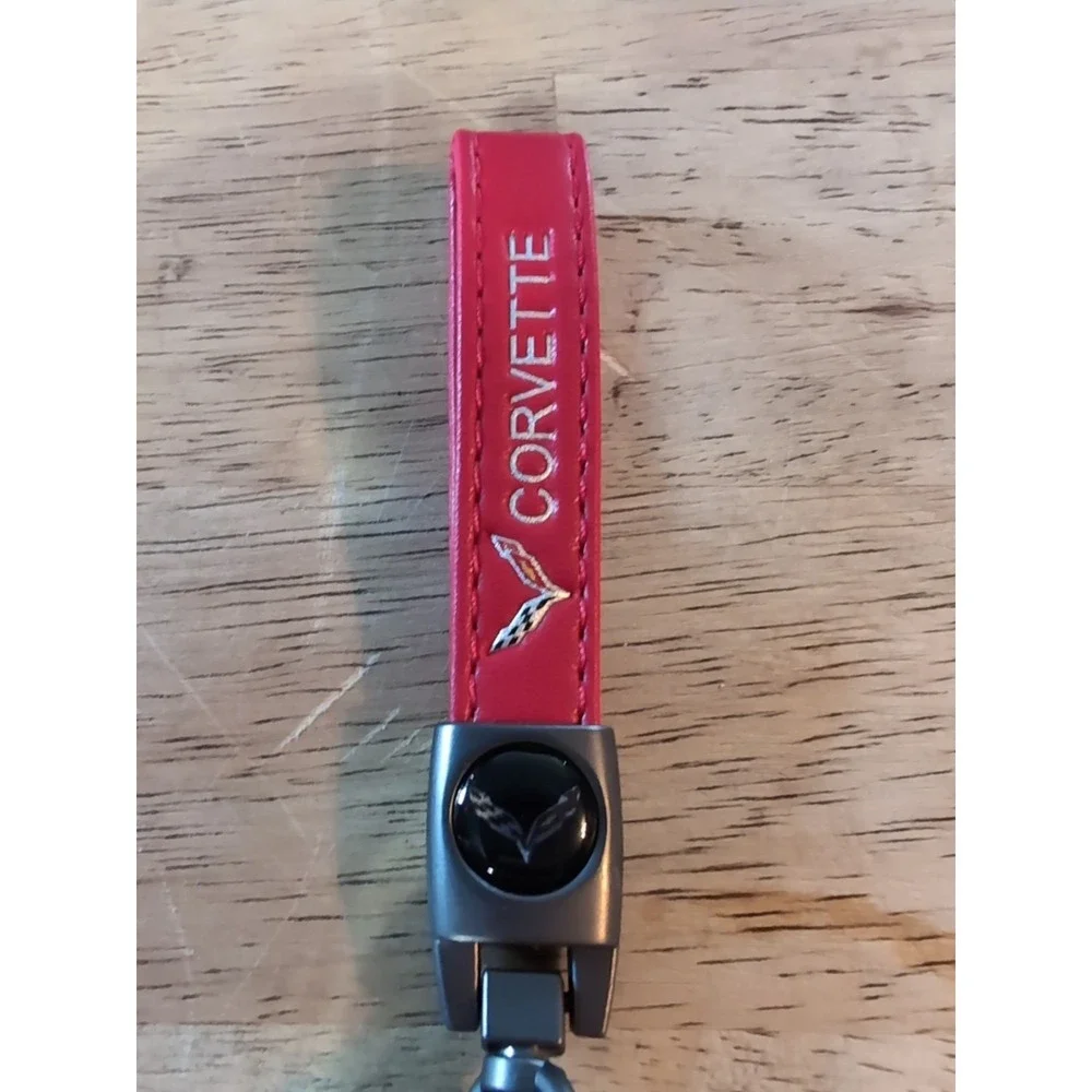 Corvette Keychain Red Strap‎ with Screwdriver and Metal Clip